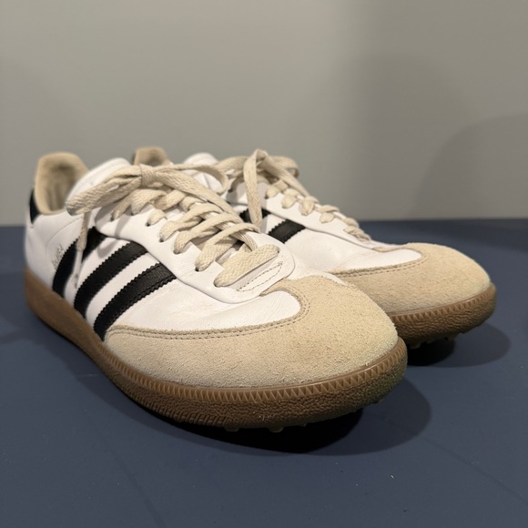 adidas Samba Spikeless Golf Shoes JH6149 Men's 10.5 White Gum Sole - Picture 2 of 6